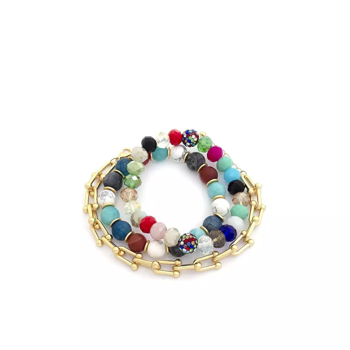 U Link Stone Beaded Bracelet Set.