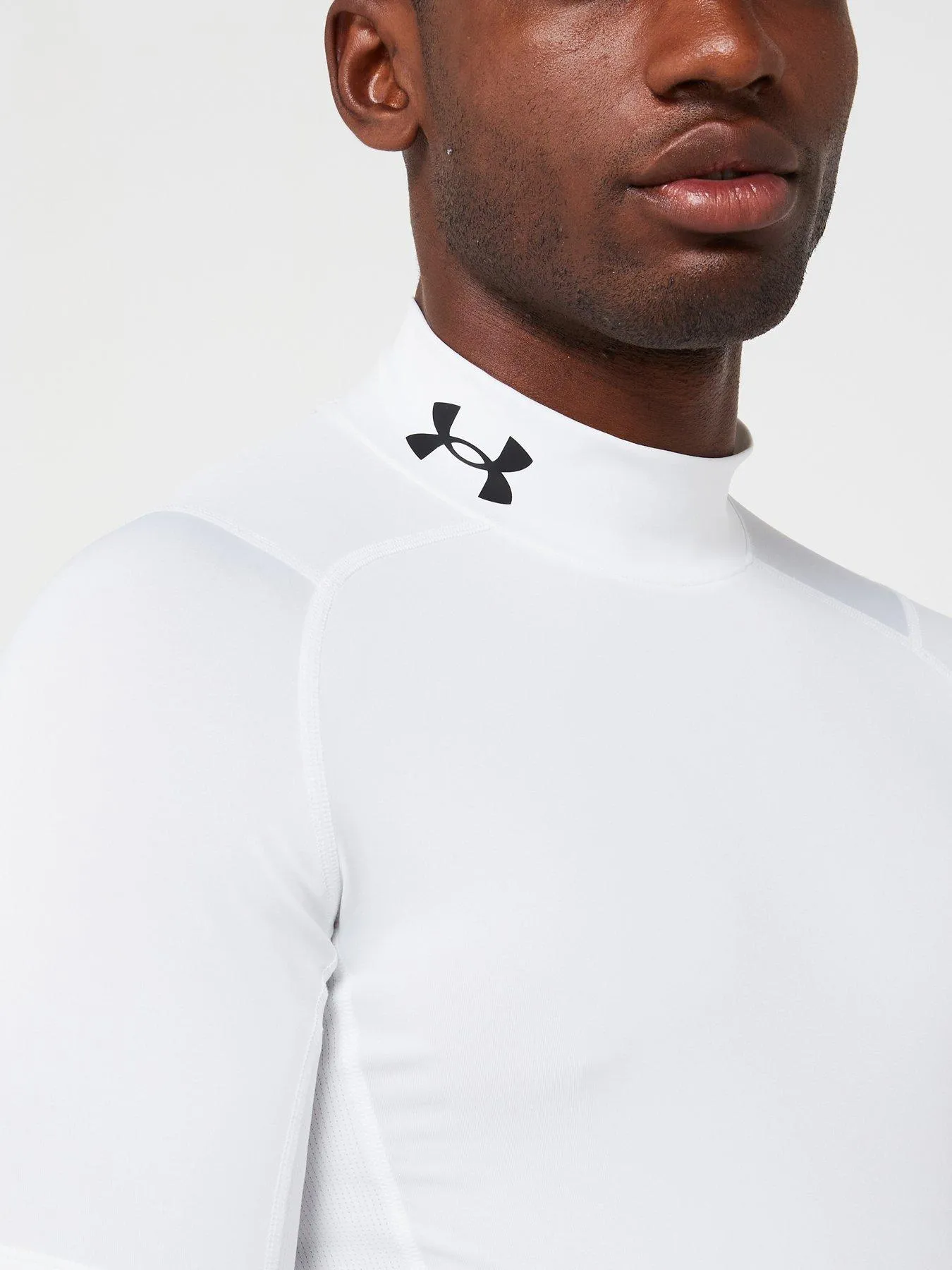 UNDER ARMOUR Mens Training Heat Gear Armour Comp Mock Top - White