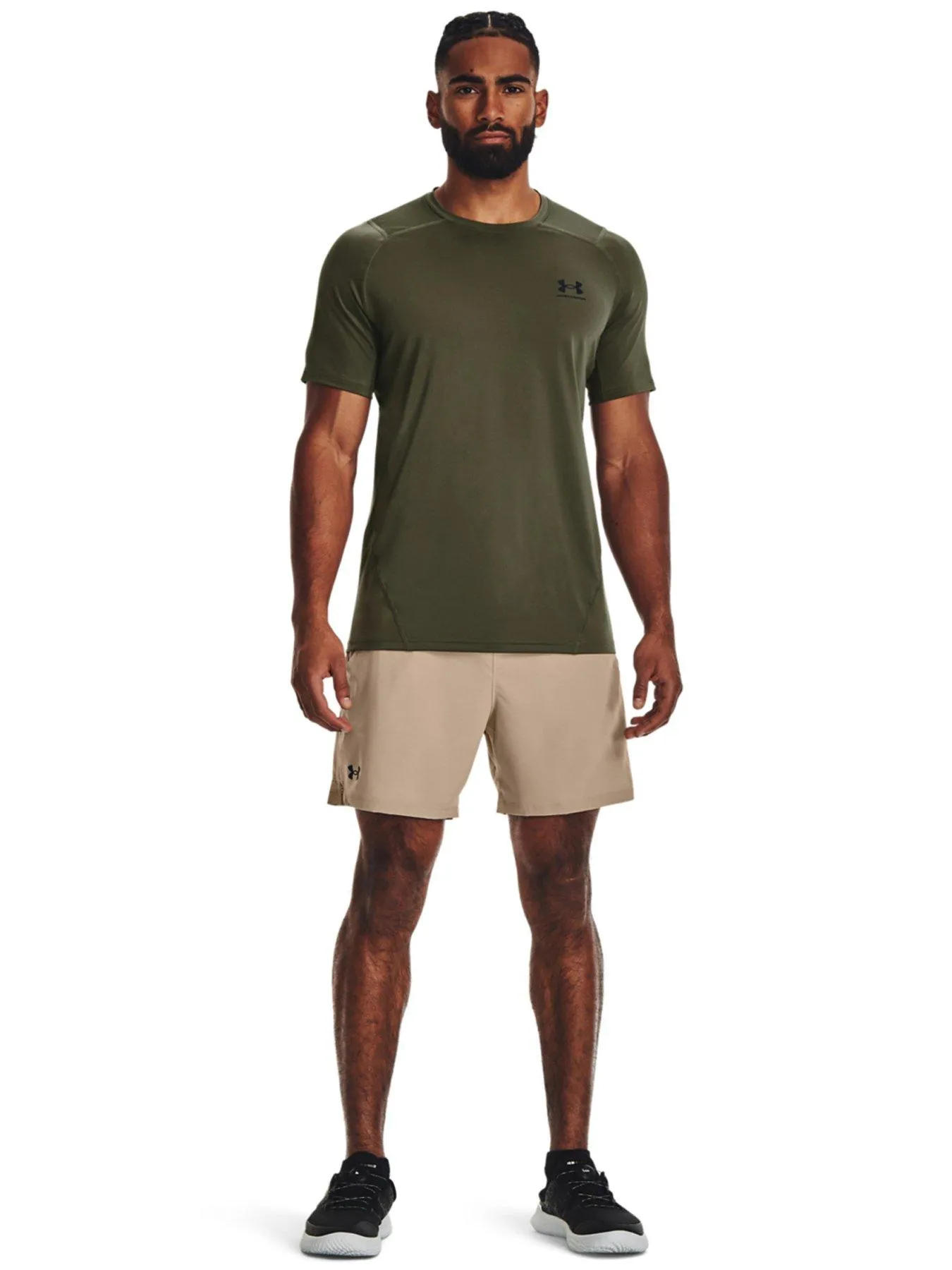 UNDER ARMOUR Training Heat Gear Armour Fitted T-Shirt - Khaki