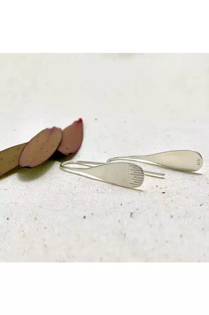 Via Smith - Fine Lines Spoon Earrings - Sterling Silver