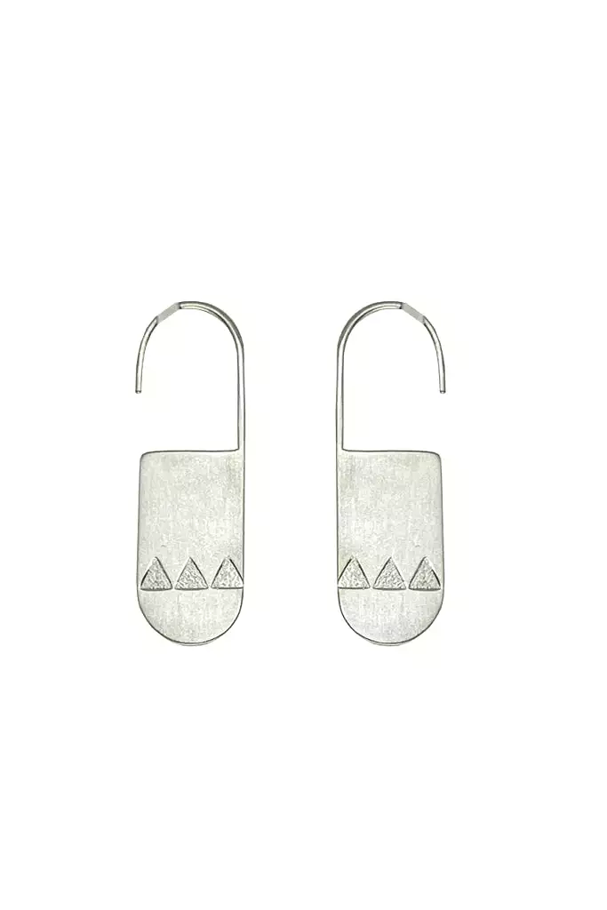 Via Smith - Three Tri Bolds Earrings - Sterling Silver