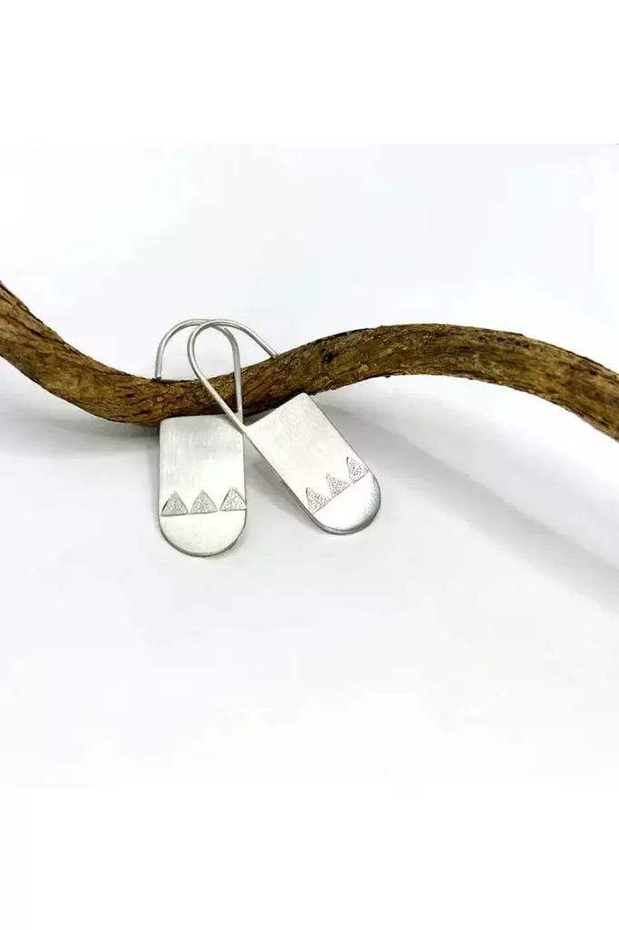 Via Smith - Three Tri Bolds Earrings - Sterling Silver