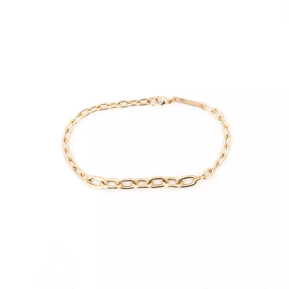 XL and Medium Mixed Square Oval Link Chain Bracelet