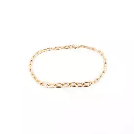 XL and Medium Mixed Square Oval Link Chain Bracelet