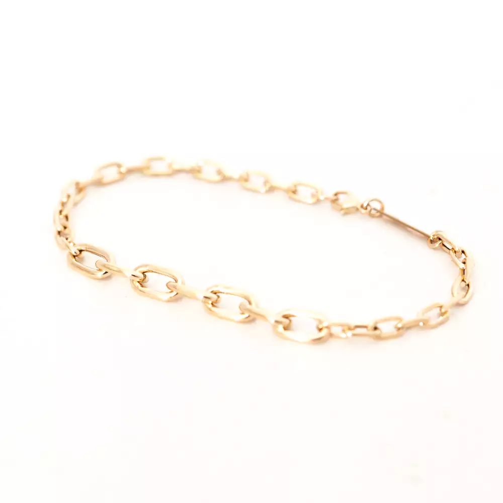 XL and Medium Mixed Square Oval Link Chain Bracelet